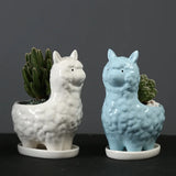 Taooba-Cute Sheep Statue Flowerpot Fleshy Succulent Planter Pot Container Cactus Mini Bonsai Plants Pots for Home Garden Decoration