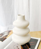 Taooba White Ceramic Tiered Vase