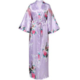 Taooba-Novelty Bathrobe Nightwear Satin Home Wear Bride Bridesmaid Wedding Robe Casual Nightgown Negligee Print Flower Kimono Gown