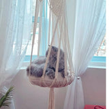 Taooba-Macrame Bohemian Hangings Wall Tapestry Hand-woven Cotton Cat Hammock Swing Bed  Pet Cat Dog Hanging Nest for Gothic Home Decor