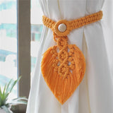 Taooba-Hand-Woven Macrame Curtain Tieback Holder Hooks Tie Backs Living Room Bohem Decoration Accessories Holdback Curtain Straps