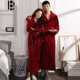 Taooba-Women Robe Coral Fleece Sleepwear Winter Thicken Kimono Bathrobe Gown Soft Couple Sleepwear Flannel Nightwear Home Clothes