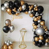 Balloon Arch Garland Kit Chrome Gold Latex Black Balloons Wedding Graduation Party Birthday Globos Decorations