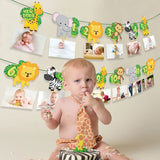 Happy Birthday Banner Decorations Kids Birthday Party Decor Jungle Party Decorations Animal Paper Banner Baby Showe Party Decor