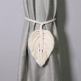 Taooba-Leaf Macrame Curtain Tie backs  Hand-Woven Cotton Tassel Curtain  Straps Tie  Decorative Accessories for Living Room Boho Decor