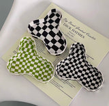 Checkerboard Black White Green Lattice Ceramic Ins Style Jewelry Candle Tray Ornaments Food Storage Plate Decoration Dish