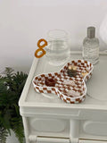 Checkerboard Black White Green Lattice Ceramic Ins Style Jewelry Candle Tray Ornaments Food Storage Plate Decoration Dish