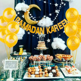 EID Mubarak Banner Balloon Wooden Pendant Ramadan Decoration Islam Muslim Party Decor Eid Al Adha Ramadan And Eid Ramadan Kareem