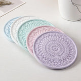 Taooba-UB Absorbent Drink Coaster Colourful Diatomite Round Fashion Cup Mat insulation Pad Protecting Table kitchen Coaster Accessories