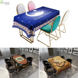 Frigg Muslim Eid Mubarak Tablecloth Waterproof Rectangle Print Table Cover Prayer Dining Table Cloth Islamic Ramadan Kareem Deco