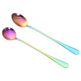 Taooba-Multi Purpose Stainless Steel Ice Spoon Stirred Spoon Titanium Rose Gold Black Gold Colorful Coffee Dessert Spoon Kitchen Tools