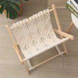 Taooba-Woven Cotton Rope Macrame Storage Rack Desktop Bookshelf Bohemia style Magazine Rack Holder For Books Newspapers