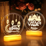 Round Moon light Eid Mubarak Decor Islam Ramadan Decoration Eid Gifts Islamic Muslim Party Decor Ramadan Eid Adha Decor for Home