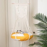 Taooba-Macrame Bohemian Hangings Wall Tapestry Hand-woven Cotton Cat Hammock Swing Bed  Pet Cat Dog Hanging Nest for Gothic Home Decor