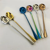 Taooba-Multi Purpose Stainless Steel Ice Spoon Stirred Spoon Titanium Rose Gold Black Gold Colorful Coffee Dessert Spoon Kitchen Tools