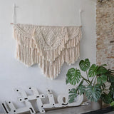 Taooba-Large Macrame Wedding Tapestry Nordic Creativity Wall Hanging Boho DeCor Hand-made Cotten Tapestry Art  Wall Hanging Decoration