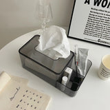 Transparent Simple Paper Extraction Box Multifunctional Tissue Box Office Desktop Paper Extraction Storage Box Home Decoration