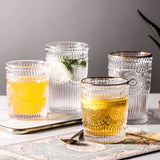 Taooba-Wine Heat-resistant Glass Cup Retro Embossed Phnom Penh Sun Flower Glass Heat-Resistant Breakfast Cup Decoration Drinkware