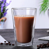 Taooba-380ml Heat-resistant Double-wall Glass Cup With Handle Beer Coffee Cup Handmade Healthy Drink Tea Mugs Transparent Drinkware