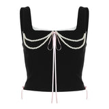 Taooba Hira Pearl Embellished Corset Top