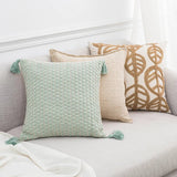 Taooba-Linen Leaves Embroidery Cushion Covers