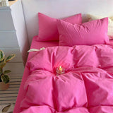 Taooba Hot Pink Cotton Bedding Set