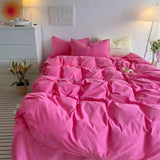 Taooba Hot Pink Cotton Bedding Set