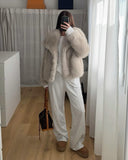 Taooba Asuna Faux Fur Jacket in Light Grey