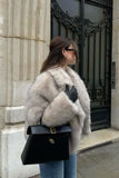 Taooba Asuna Faux Fur Jacket in Light Grey