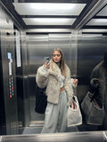 Taooba Asuna Faux Fur Jacket in Light Grey