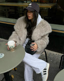 Taooba Asuna Faux Fur Jacket in Light Grey