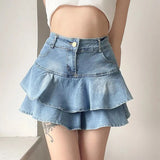 Taooba-Y2K Coquette Vintage Denim Skirt