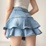 Taooba-Y2K Coquette Vintage Denim Skirt