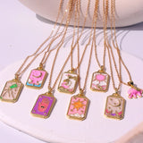 Taooba-Pink Tarot Card Necklace