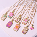 Taooba-Pink Tarot Card Necklace