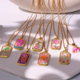 Taooba-Pink Tarot Card Necklace