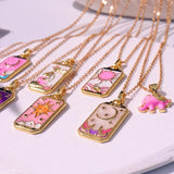 Taooba-Pink Tarot Card Necklace