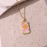 Taooba-Pink Tarot Card Necklace