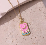 Taooba-Pink Tarot Card Necklace