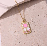 Taooba-Pink Tarot Card Necklace