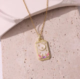 Taooba-Pink Tarot Card Necklace