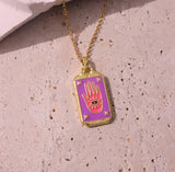 Taooba-Pink Tarot Card Necklace