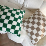 Taooba-Lamb Fleece Checkerboard Pillow