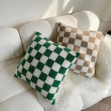 Taooba-Lamb Fleece Checkerboard Pillow