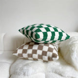 Taooba-Lamb Fleece Checkerboard Pillow