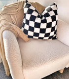 Taooba-Lamb Fleece Checkerboard Pillow