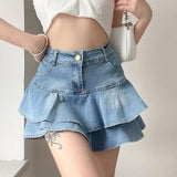 Taooba-Y2K Coquette Vintage Denim Skirt