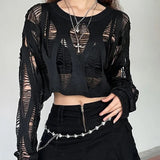 Taooba-Gothic Black Sweater