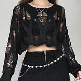 Taooba-Gothic Black Sweater