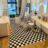 Taooba-Handmade Retro Checkerboard Rug